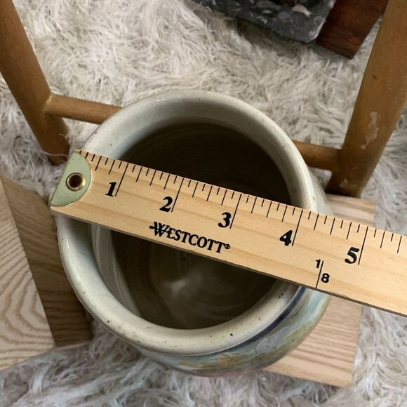 Vintage 1982 Farm Scene Hand Painted Ruth Paoge Pottery Earthenware Vase - Picture 17 of 17